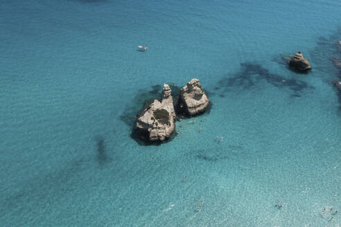 Aerial view of Le Due Sorelle rocks, Torre dell'Orso, Puglia. - AAEF19883