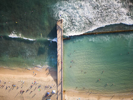 Aerial View of Waikiki Walkway in Queens Beach, Honolulu, Hawaii, United States. - AAEF19920