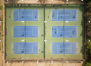 Aerial View of Tennis Court, Honolulu, Hawaii, United States. - AAEF19924