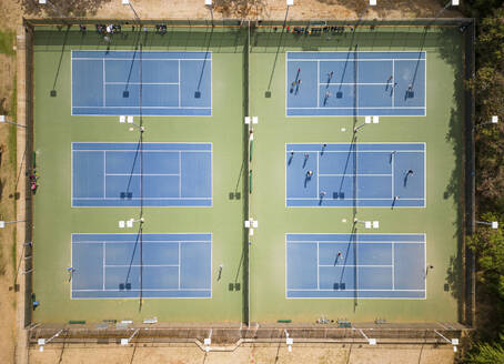 Aerial View of Tennis Court, Honolulu, Hawaii, United States. - AAEF19924