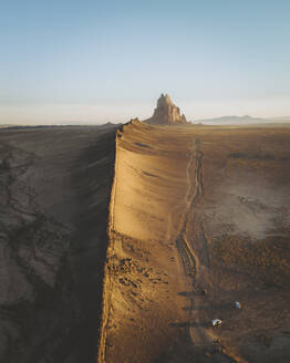 Aerial view of the famous monadnock Shiprock, Navajo Nation, San Juan County, New Mexico, United States. - AAEF19991