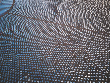 Aerial view of a concentrated solar thermal plant, Mojave Desert, California, near Las Vegas, United States. - AAEF19999