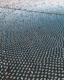 Aerial view of a concentrated solar thermal plant, Mojave Desert, California, near Las Vegas, United States. - AAEF20000