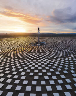 Aerial view of a solar thermal power plant, near Tonopah, Nevada, United States. - AAEF20019