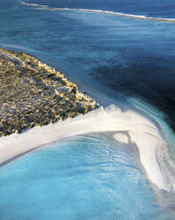 Aerial view of a beach along the coast at Cape Range National Park, Exmouth, Western Australia, Australia. - AAEF20197