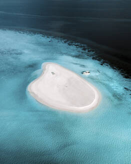 Aerial view of a person on South Ari Atoll, Maldives. - AAEF20214