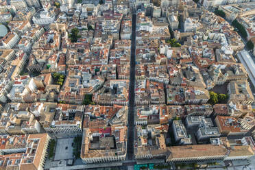 Aerial view of the old district of Zaragoza, Spain. - AAEF20531