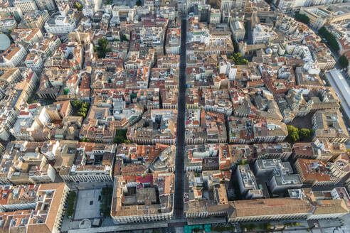 Aerial view of the old district of Zaragoza, Spain. - AAEF20531