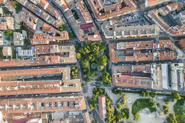 Aerial view of San Gregorio square in Zaragoza new town, Spain. - AAEF20533