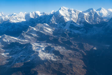 Aerial of the Himalayan mountain range around Mount Everest, Nepal, Asia - RHPLF26139