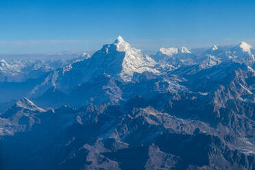 Aerial of the Himalayan mountain range around Mount Everest, Nepal, Asia - RHPLF26140