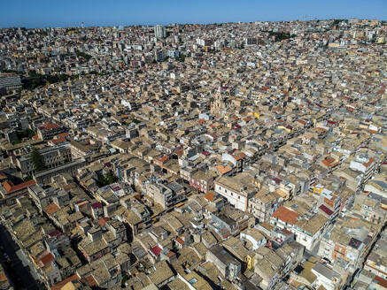 Aerial view of Ragusa new town with a large residential district, Sicily, Italy. - AAEF20629