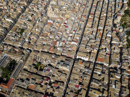 Aerial view of Ragusa new town with a large residential district, Sicily, Italy. - AAEF20630