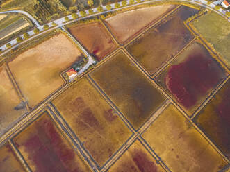 Aerial view of Naravni Natural reserve, a wetland near Piran in Slovenia. - AAEF20650