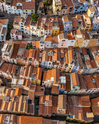 Aerial view of colourful house in Bosa, Oristano, Sardinia, Italy. - AAEF20690