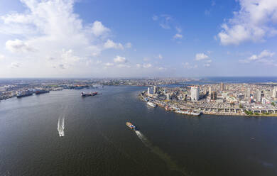 Panoramic view of Lagos Business District along the Marina and Port, Nigeria. - AAEF20708