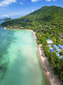 Aerial view of Sairee beach on Ko Tao island, Thailand. - AAEF20836