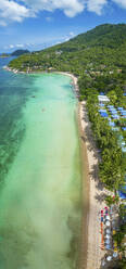 Aerial view of Sairee beach on Ko Tao island, Thailand. - AAEF20837