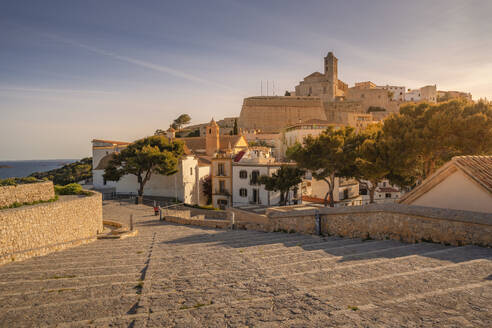 View of Dalt Vila and Cathedral, UNESCO World Heritage Site, Ibiza Town, Eivissa, Balearic Islands, Spain, Mediterranean, Europe - RHPLF26321