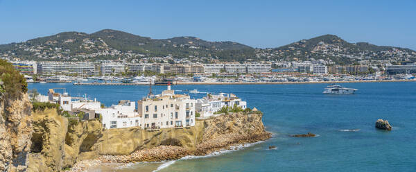 View from Dalt Vila to sea, Ibiza Town, Eivissa, Balearic Islands, Spain, Mediterranean, Europe - RHPLF26365