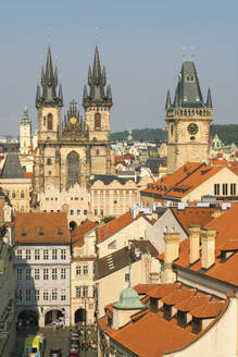 Old Town Hall Tower and Church of Our Lady Before Tyn, UNESCO World Heritage Site, Prague, Bohemia, Czech Republic (Czechia), Europe - RHPLF26498