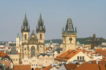 Old Town Hall Tower, Church of Our Lady Before Tyn and Powder Tower, UNESCO World Heritage Site, Prague, Bohemia, Czech Republic (Czechia), Europe - RHPLF26500