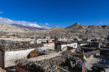 Blick auf das ummauerte historische Zentrum, Lo Manthang, Königreich Mustang, Himalaya, Nepal, Asien - RHPLF26692