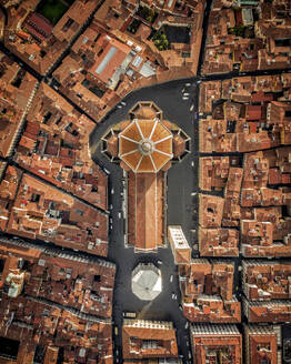 Aerial view Santa Maria del Fiore cathedral in Florence old town, Tuscany, Italy. - AAEF21010