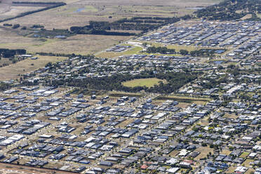 Aerial view of Saint Leonard residential district with houses, a small town in Victoria, Australia. - AAEF21028