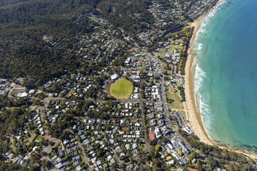 Aerial view of Lorne, a small town along the Louttit Bay, Victoria, Australia. - AAEF21061
