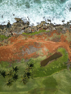 Aerial View of Maha'ulepu Heritage Trail, Koloa, Kauai, Hawaii, United States. - AAEF21076