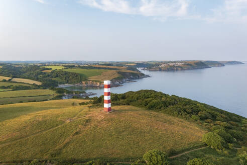 Aerial view of Grbben Head, Fowey, Cornwall, United Kingdom. - AAEF21087