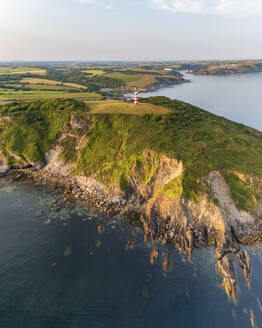 Aerial view of Grbben Head, Fowey, Cornwall, United Kingdom. - AAEF21089