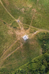 Aerial view of Grbben Head, Fowey, Cornwall, United Kingdom. - AAEF21090