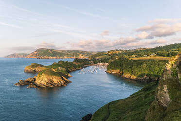 Aerial view of Watermouth Harbour , Devon, United Kingdom. - AAEF21098