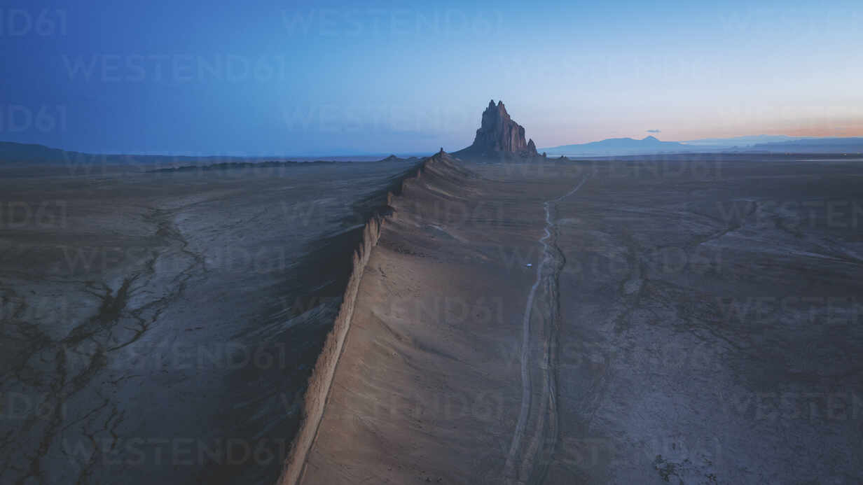 Aerial View Of The Famous Monadnock Shiprock At Sunrise Navajo Nation San Juan County New