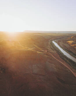 Aerial view of San Juan River, near Mexican Hat, Utah, United States. - AAEF21180