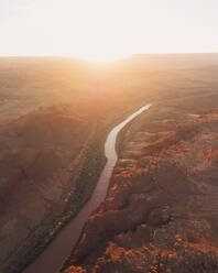 Aerial view of San Juan River, near Mexican Hat, Utah, United States. - AAEF21187