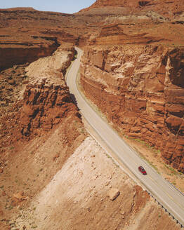 Aerial view of Narrow Canyon, near Colorado River, Utah State Route 95, Utah, United States. - AAEF21203