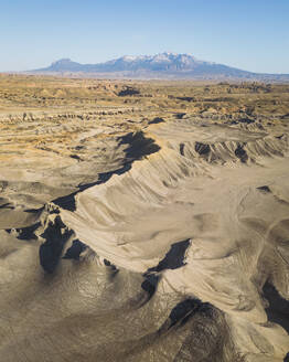 Aerial view of Swing Arm City, a famous place for motorbikes and ATVs, Caineville Mesa, Utah, United States. - AAEF21205