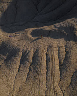 Aerial view of Swing Arm City, a famous place for motorbikes and ATVs, Caineville Mesa, Utah, United States. - AAEF21208