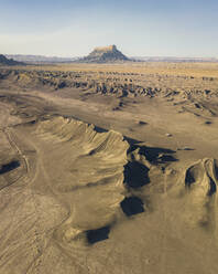 Aerial view of Factory Butte, Caineville Mesa, Caineville, Utah, United States. - AAEF21210