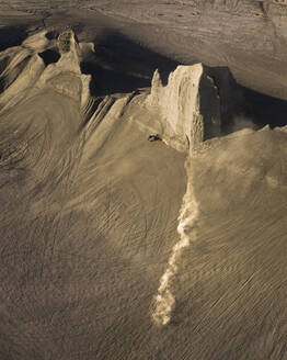 Aerial view of Swing Arm City, a famous place for motorbikes and ATVs, Caineville Mesa, Utah, United States. - AAEF21215