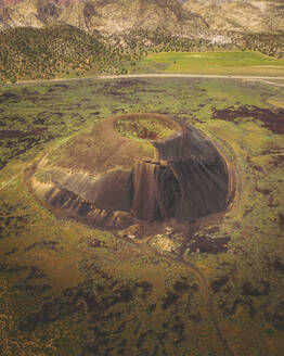 Aerial view of Santa Clara Volcano, near St George, Utah, United States. - AAEF21253