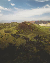 Aerial view of Diamond Valley Cinder Cone Volcano, near St George, Utah, United States. - AAEF21254