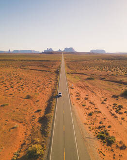 Aerial view of the famous Highway from Forrest Gump Monument Valley, Utah, United States. - AAEF21281