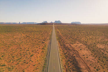 Aerial view of the famous Highway from Forrest Gump Monument Valley, Utah, United States. - AAEF21282