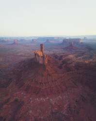 Aerial view of famous Monument Valley at sunset, Utah, United States. - AAEF21294