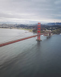Aerial view of famous Golden Gate Bridge, San Francisco, California, United States. - AAEF21335