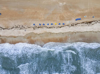 Aerial view of the beach and Atlantic Ocean in St Augustine Beach, Florida, United States. - AAEF21478